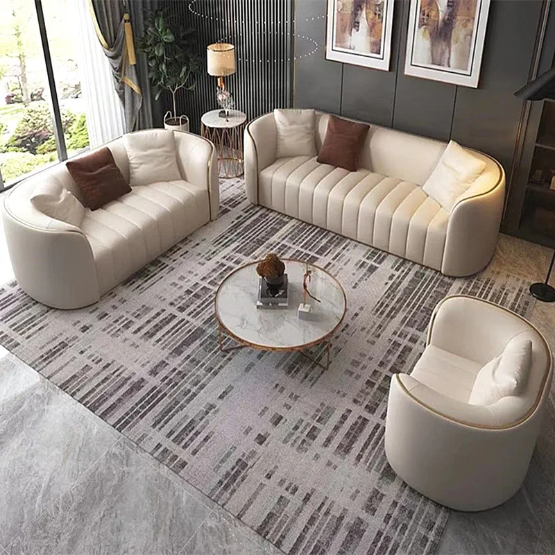 Le design recommande un canapé simple post-moderne, art italien léger et luxueux en cuir