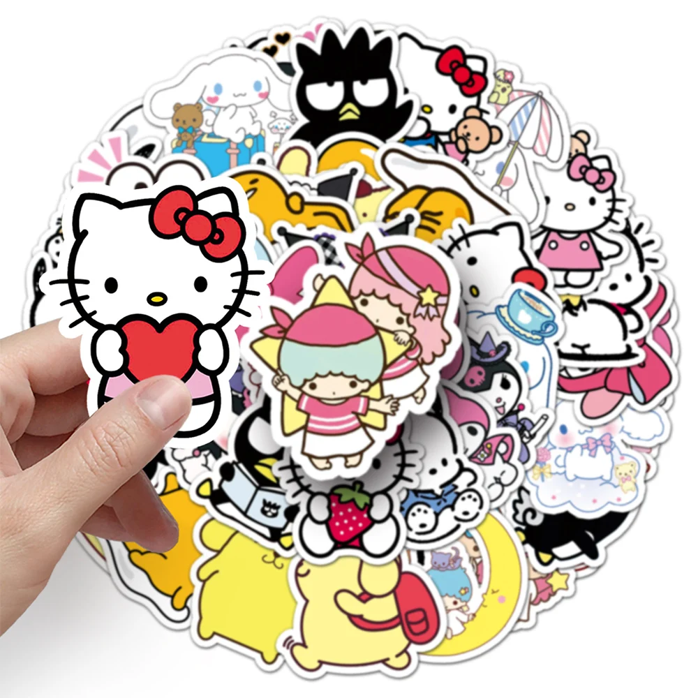 10/30/51pcs Cute Sanrio Kuromi Pochacco Stickers Kawaii Cartoon My Melody Pompom Purin Decals Luggage Phone Notebook Sticker Toy - view 4