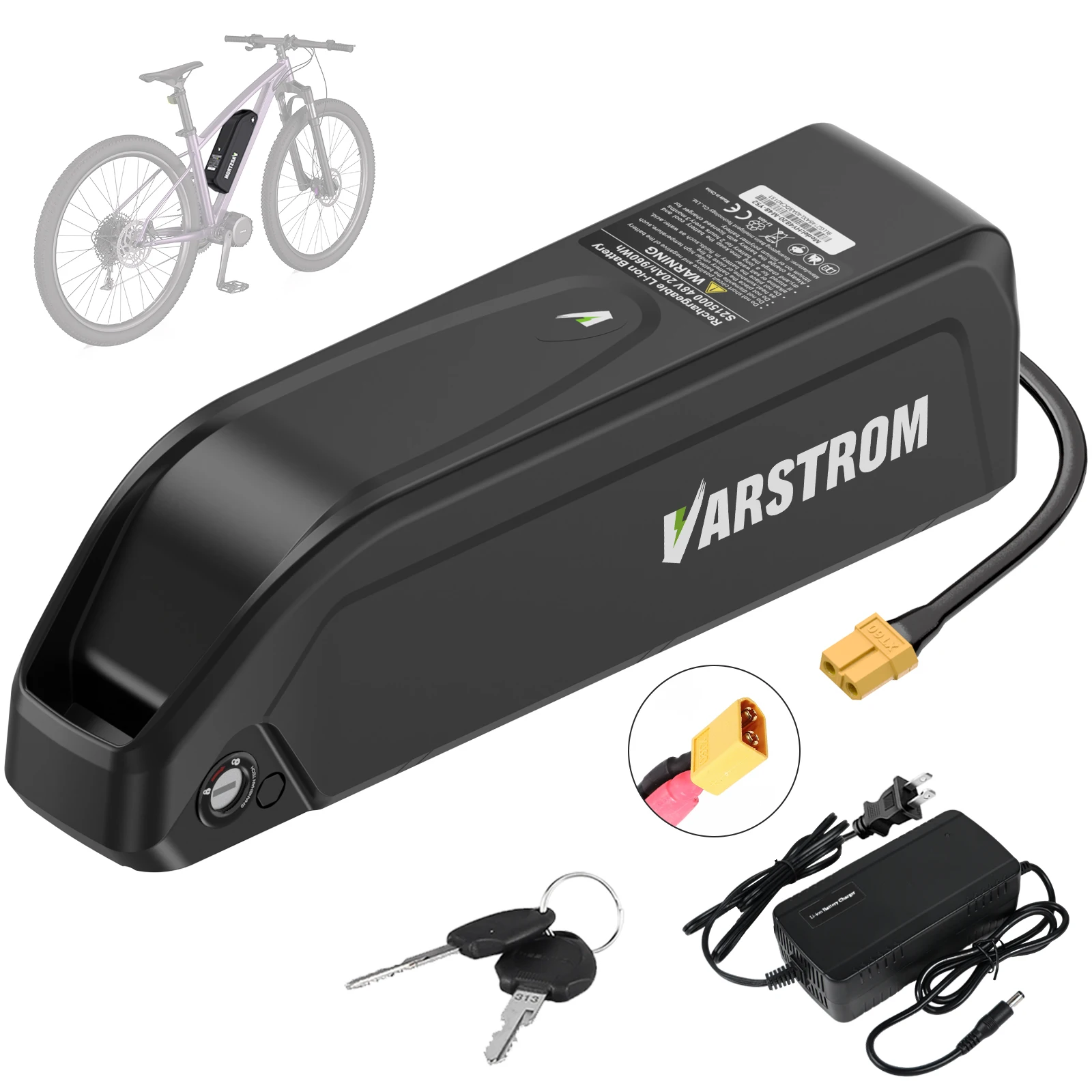 [2-7 Days Delivery] Varstrom E-Bike Battery 48V 52V Hai-long Yingwu 15.6Ah 16Ah 20Ah 30Ah BMS Downtube XT60 UN38.3 for Bafang BBS Mid Drive 250W-1500W Hub Motor Tongsheng TSDZ Torque Sensor Motor