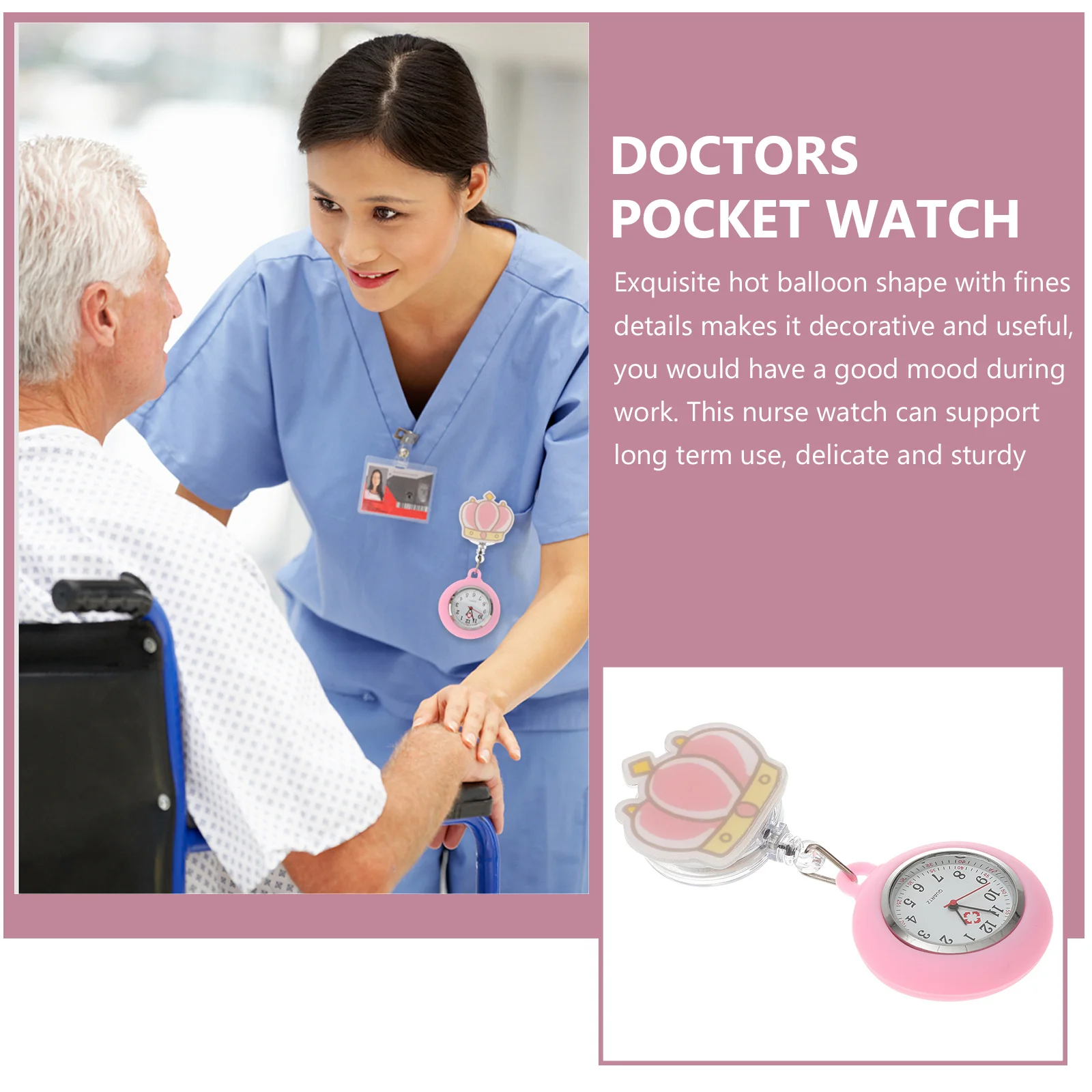 

1Pcs Nurse Pocket Watch Hot Balloon Design Luminous Stretchable Silicone Cartoon Watch Practical Medical Gift for Hospital Work