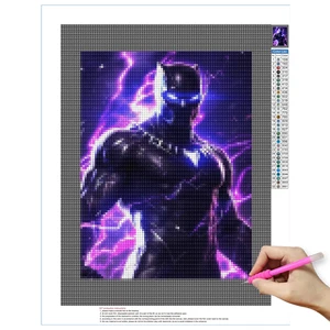 Diy Marvel Diamond Malerei, handgefertigtes bestickter Platz, Black Panther, Kunstmosaik, Heimdekoration, 5d 10 Hauptverkaufskasten Panther Schwarz - №5