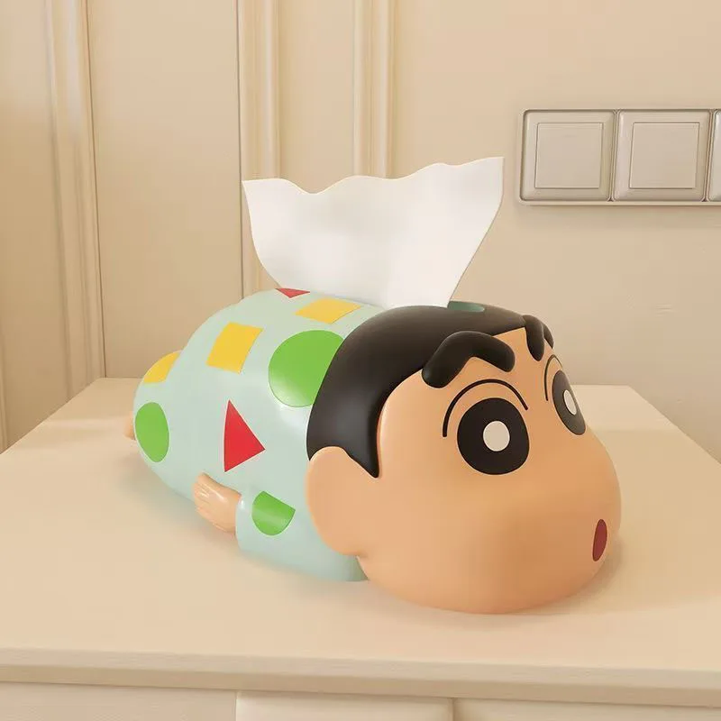 Kawaii Crayon Shin Chan Taschentuchbox Cartoon Desktop-Serviettenhalter für Zuhause Wohnzimmer Anime Desktop-Dekoration Perfektes Geschenk für Fans