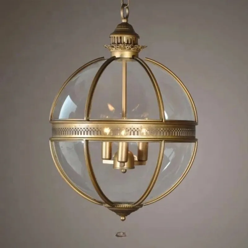 Vintage Victorian Hotel Lobby Bedroom Dining Room Round Glass Ball Chandelier