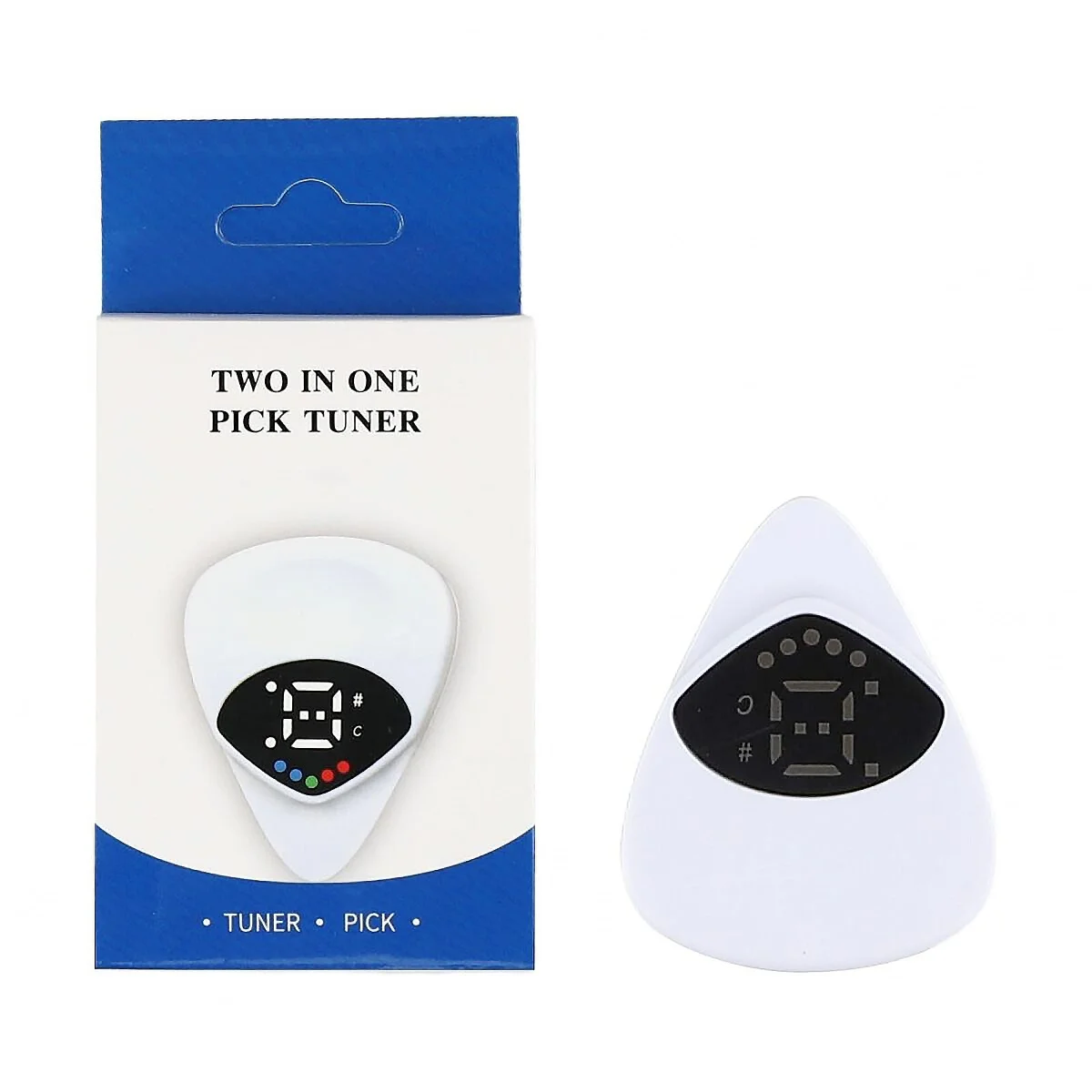 Miwayer 2-in-1 Guitar Pick Tuner LED Digital Tuner for Guitar Bass Ukulele 12 Equal Temperament