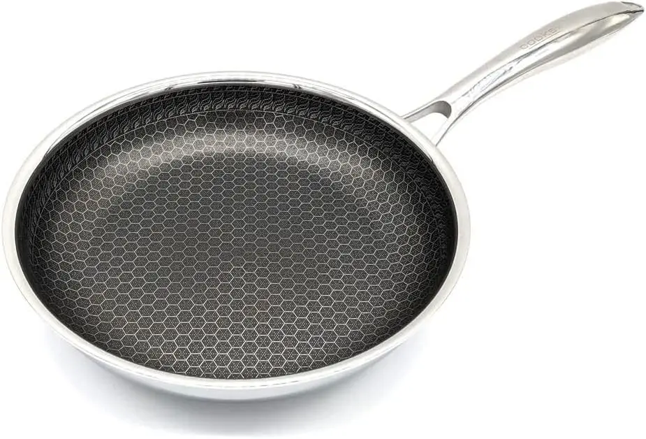 

9 Inch Hexagon Surface Hybrid Stainless Steel Frying Pan