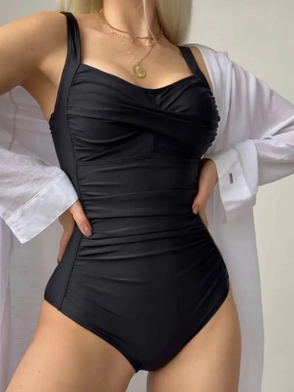 

2026 Summer Women's One Piece Swimsuit Tummy Control Sport Fitness Bathing Suit Mesh See Through Sexy Swimwear Bodysuit Holiday