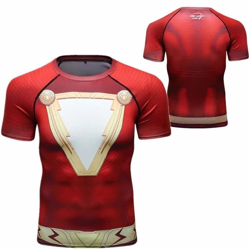 2026 New Brand Fitness Compression T-Shirt Men Short Sleeve 3D Exercise Tops Men T Shirt Summer Casual Tshirt FamilyMatching