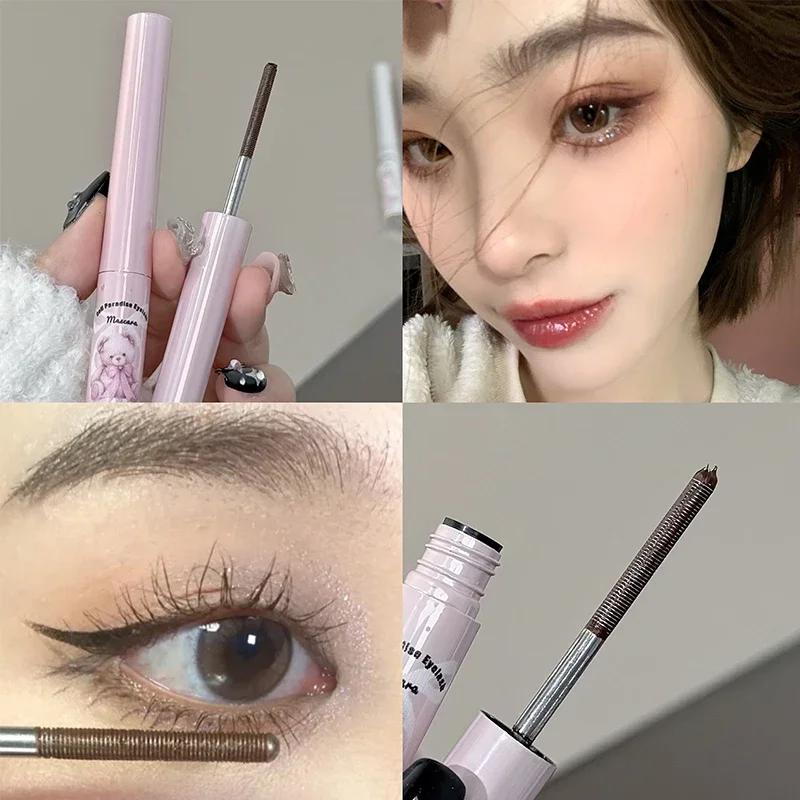 QIBEST 4D Silk Fibre Mascara Curling Thick Ultra-fine Brush Eyelash Extension Black Brown Waterproof Mascara Women Eye Cosmetics