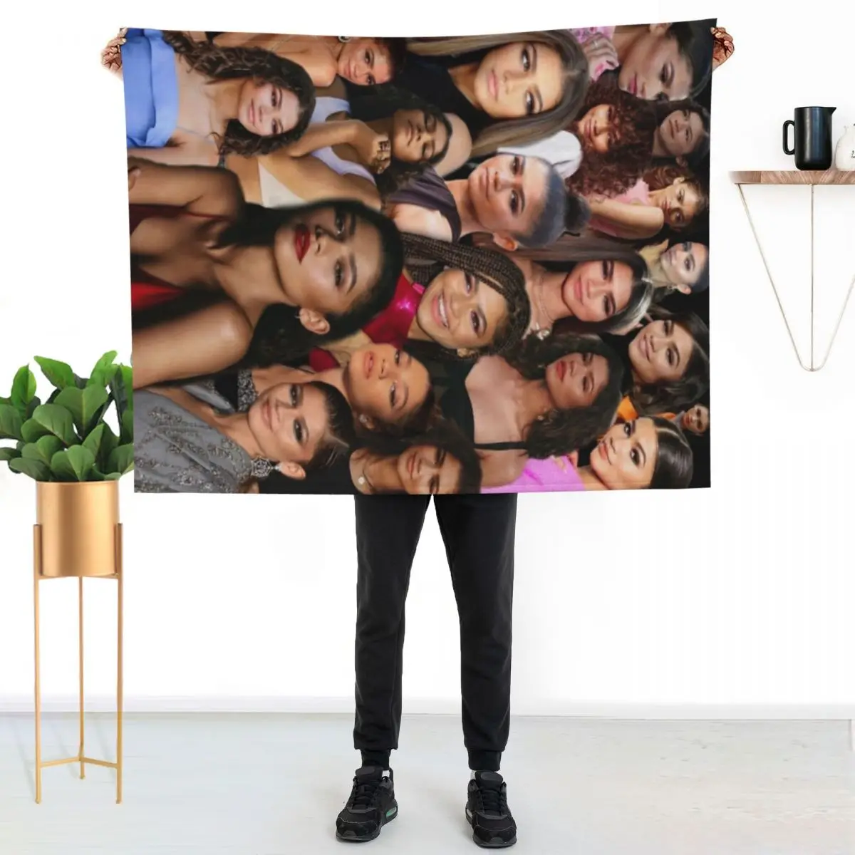 Zendaya Montage Throw Blanket Cozy Home Blanket Gift for Christmas Holiday