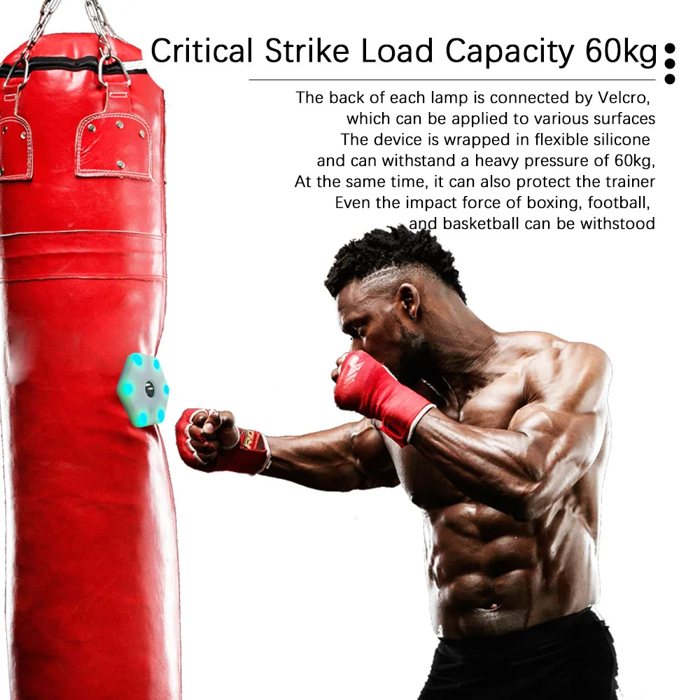 Pacote de equipamentos esportivos e de entretenimento premium, lâmpada de treinamento de reação de 6 luzes para basquete, futebol, boxe, handebol com aplicativo
