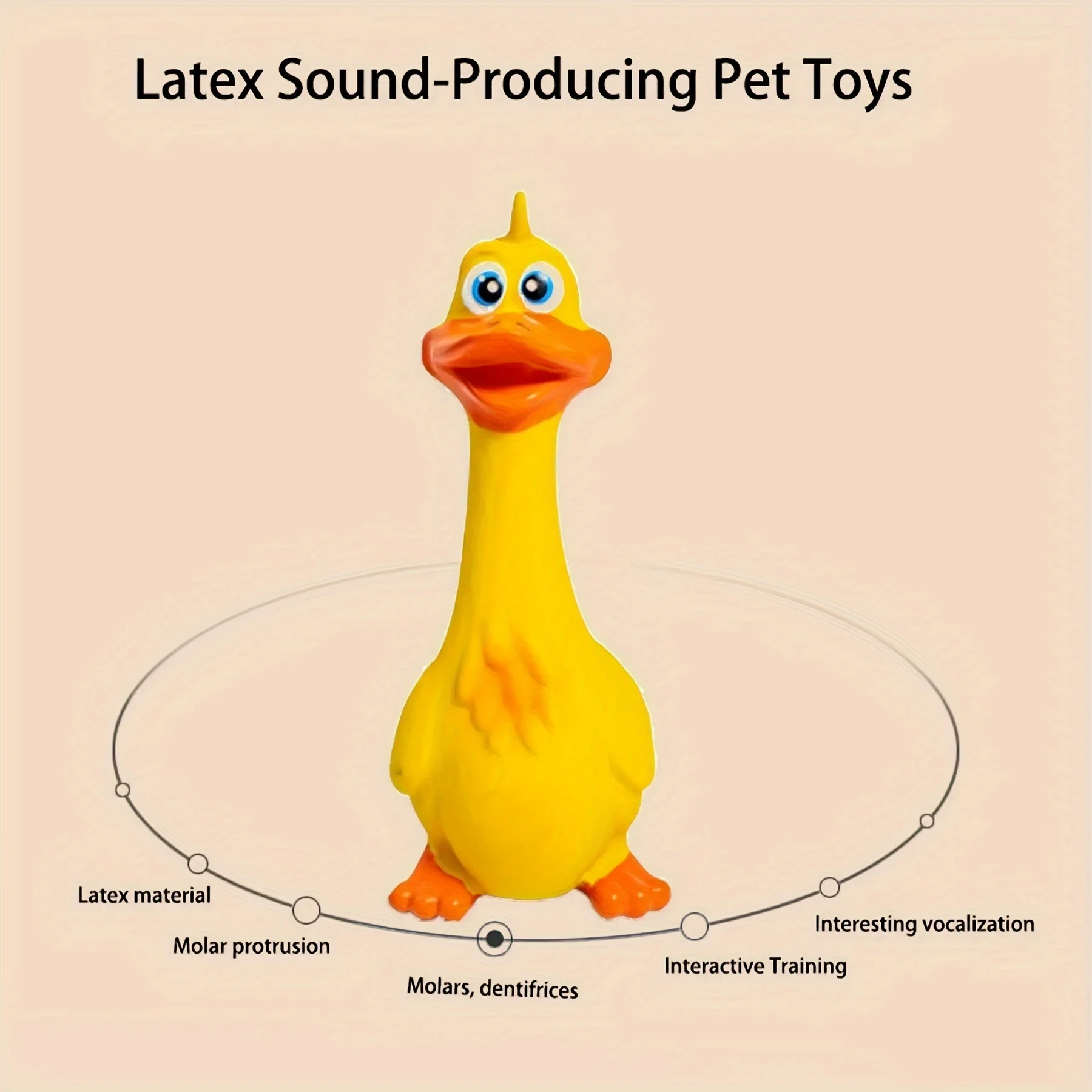 Haustier-Hunde-Sound-Spielzeug – schreiende stehende Huhn und Ente mit großer Öffnung, quietschendes Zahnungs-Hundespielzeug aus Latex – Detail 5