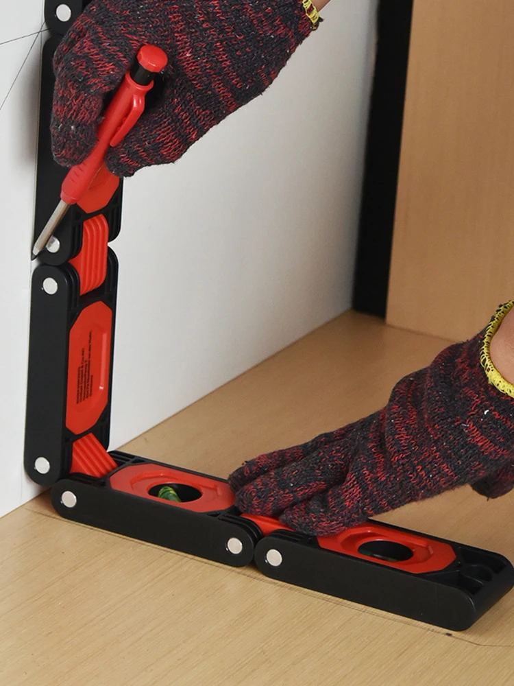 Foldable Level Ruler Accurate Multi Angle Ruler Multi-function Folding High Precision Small Woodworking Measure Tools