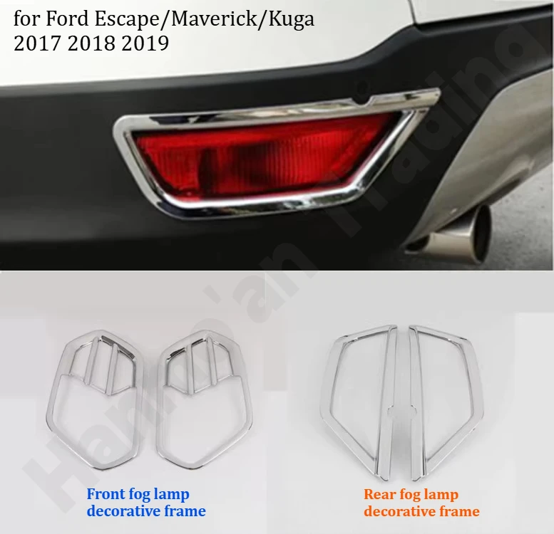 for Ford Escape/Maverick/Kuga 2017~2019 Front and rear fog lamp decorative strips/rear fog lamp sequins/modification accessories