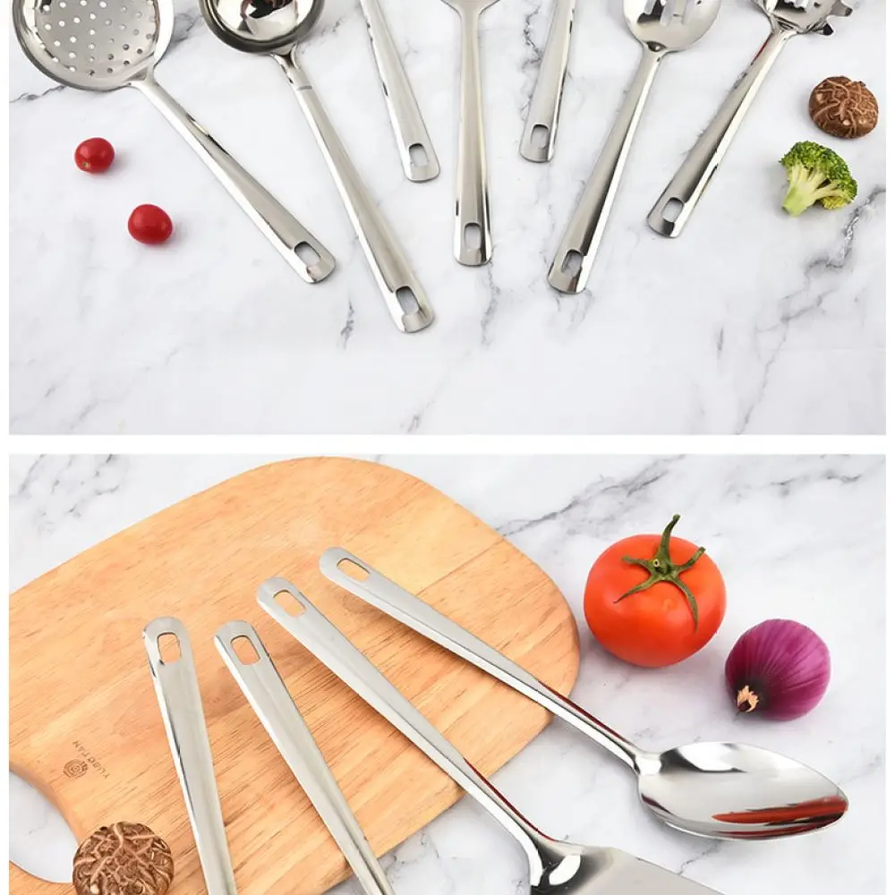 Robust Stainless Steel Kitchen Utensil Set Cooking Tools Spatula Soup Spoon Colander Pasta Fork Durable Kitchen Gadgets