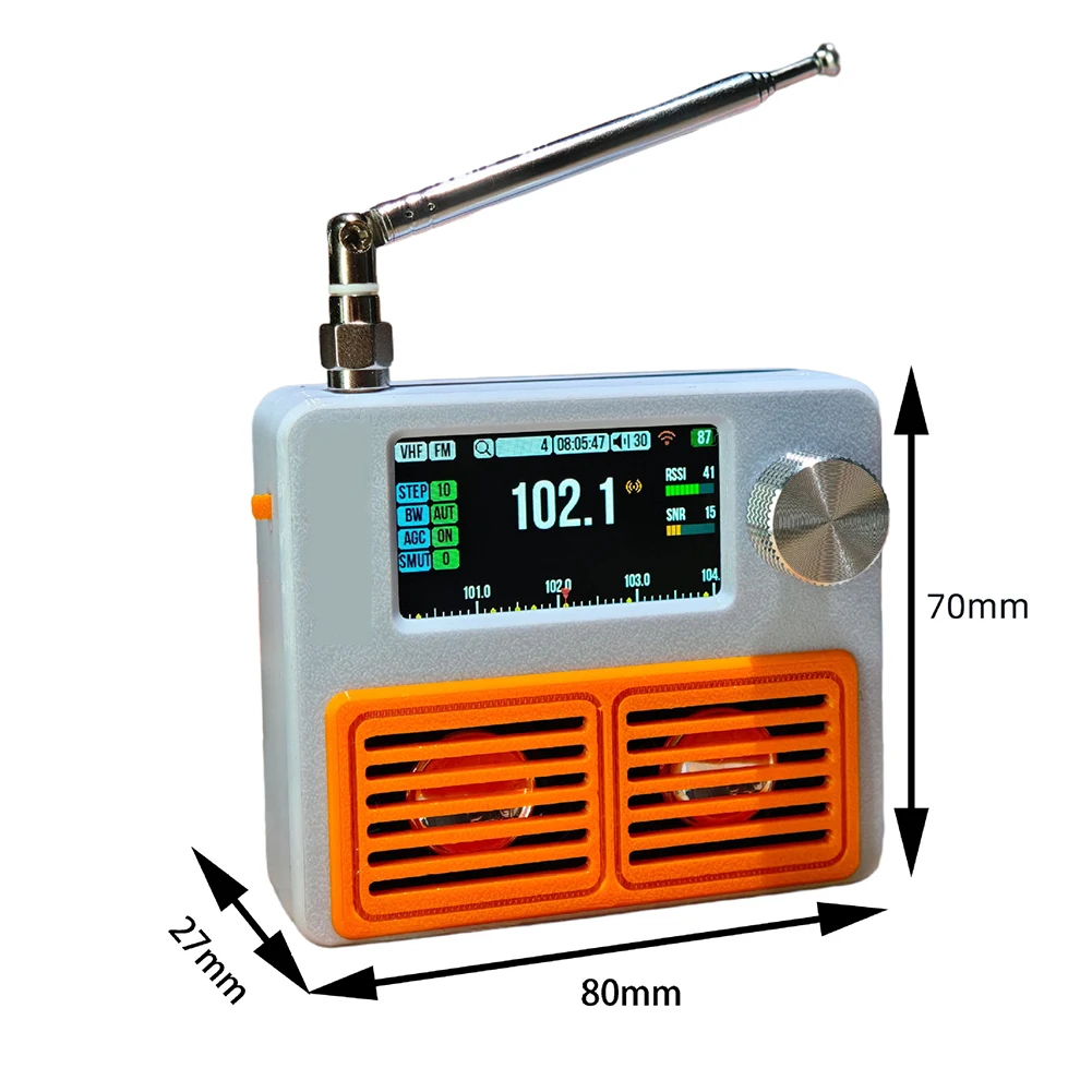 FullBand Portable Radio Si4732 with Stereo Output 1 9 inch IPS Color Screen FM AM SW LW AIR Band Firmware Upgrade