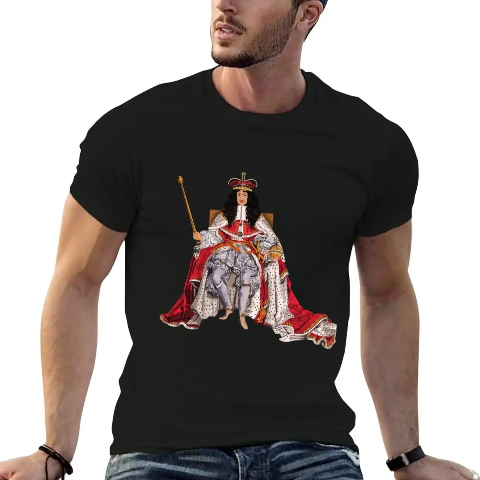

Charles II, King Of England T-Shirt Blouse essential t shirt plain mens vintage t shirts