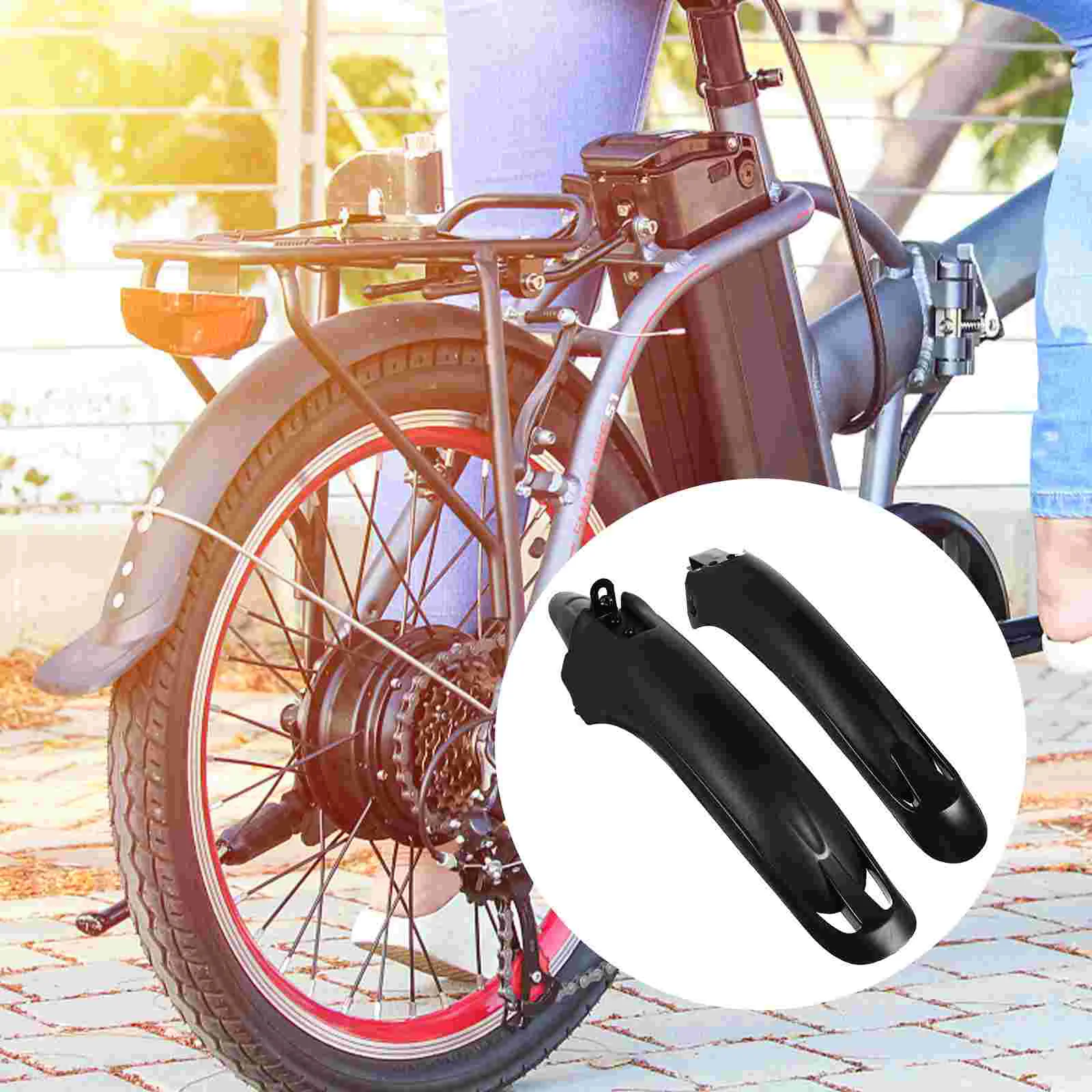 2 Pcs Bicycle Mud Guard Bike Mountain Mudguard Dirt before and after Rear