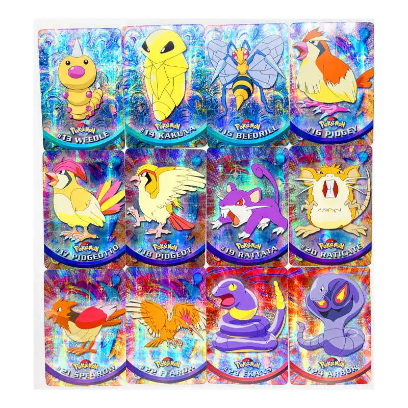 154Pcs/set Pokemon Ptcg Diy Topps Self-Control Ptcg Collect Signature Trading Flash Card Anime Cartoon Gift Color Flash