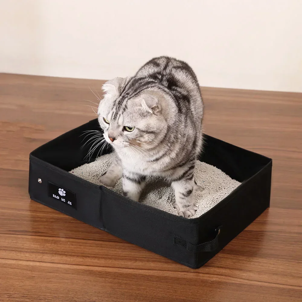 Durable Foldable Cat Litter Box Oxford Cloth Out Portable Large Waterproof Car Cat Litter Box - view 2