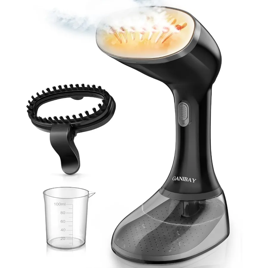 

Ручной отпариватель для одежды с технологией быстрой нагрева 1800 Вт, 3 настройки пара, резервуар для воды 380 мл, шнур 9,8 фута, портативный дорожный одяг