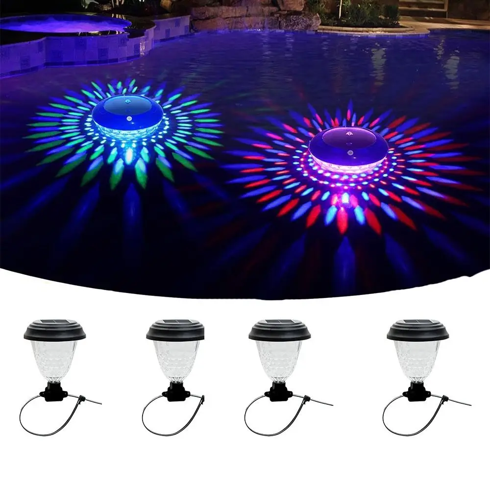 

4pcs Waterproof Solar Zip Tie Light Atmosphere Flexible Installation Pool Fence Lights Colorful light Solar Railing Lights