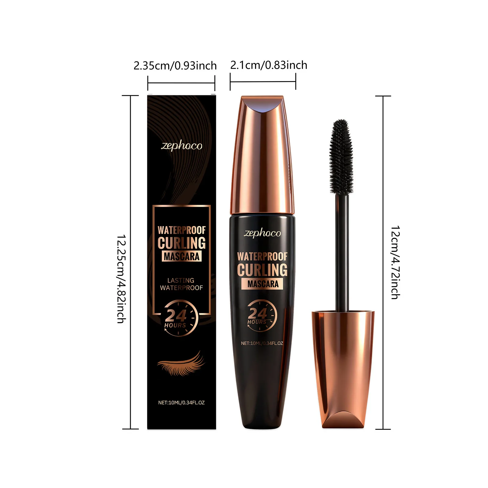 Volumizing ยาว Curling มาสคาร่าธรรมชาติดูกำหนดความงามตามธรรมชาติขนตากันน้ำ Smudge-Proof แต่งหน้าแต่งกาย