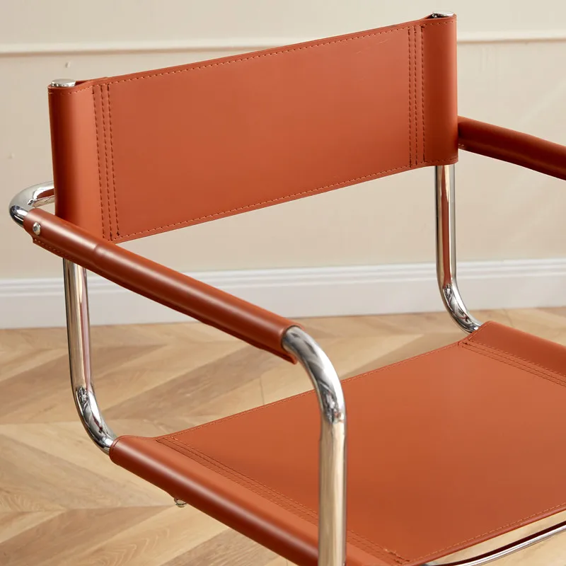 Vintage Modern Nordic Stainless Steel Dining Chair Ergonomic Office Armchair Retro Home Furniture Popular Designer Chair image 2
