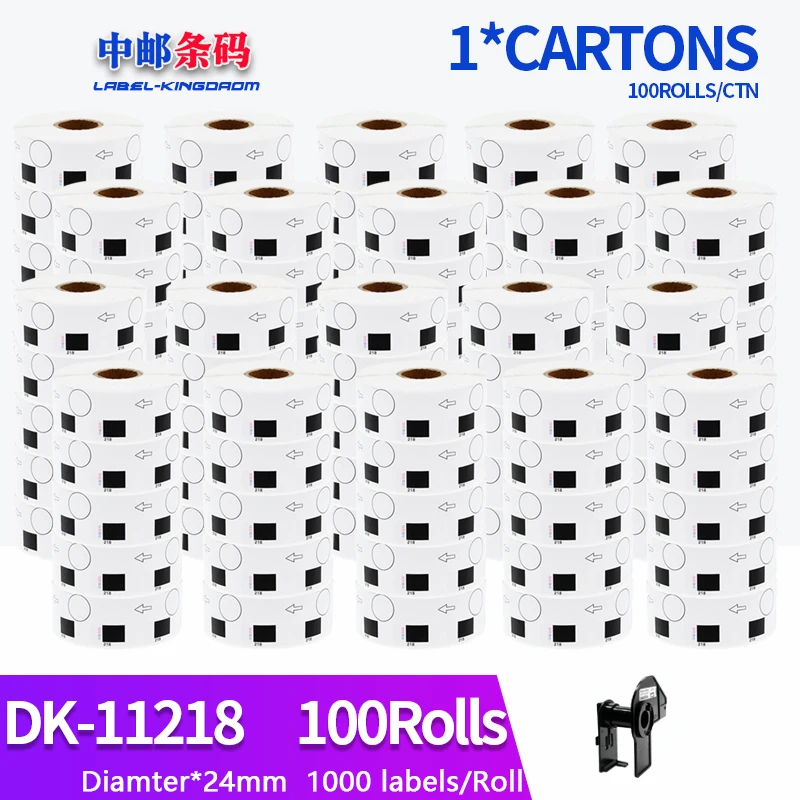 100 Refill Rolls Brother Compatible DK-11218 Round Label Diameter 24mm 1000Pcs Work for Brother Printer QL-700/710/720 DK-1218