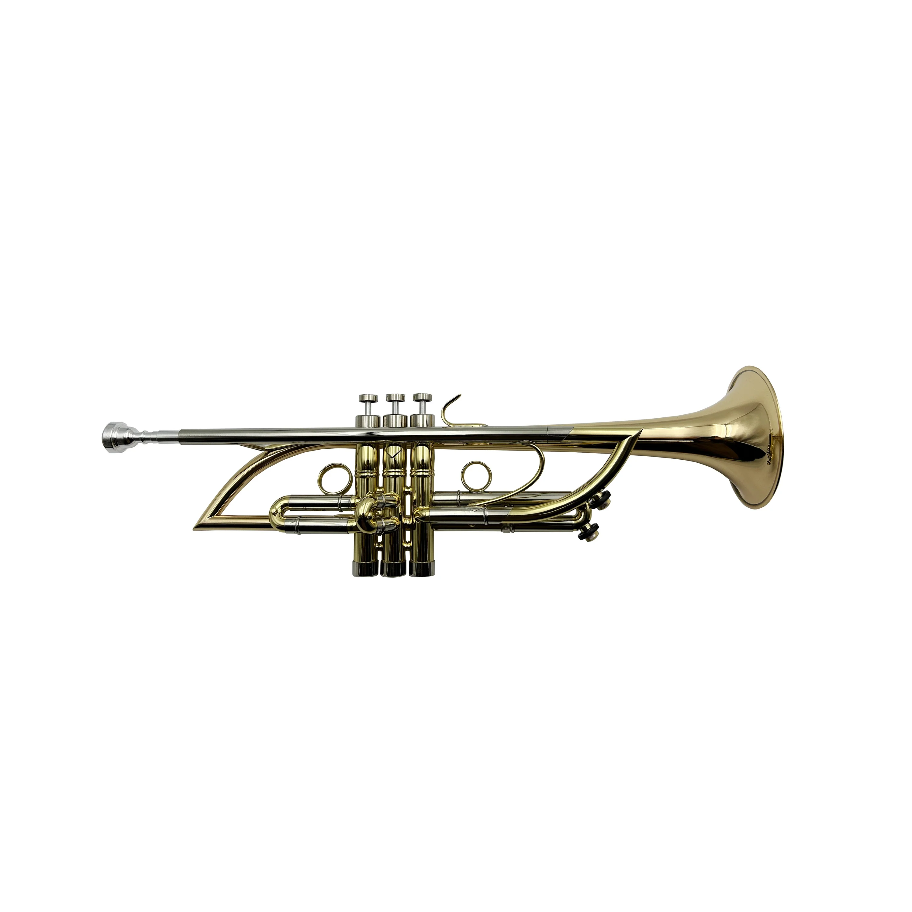 Professional BB Tone Trumpet JYTR409XGC OEM Imitation Gold Copper Brass Body Gold Lacquer Surface Stainless Steel