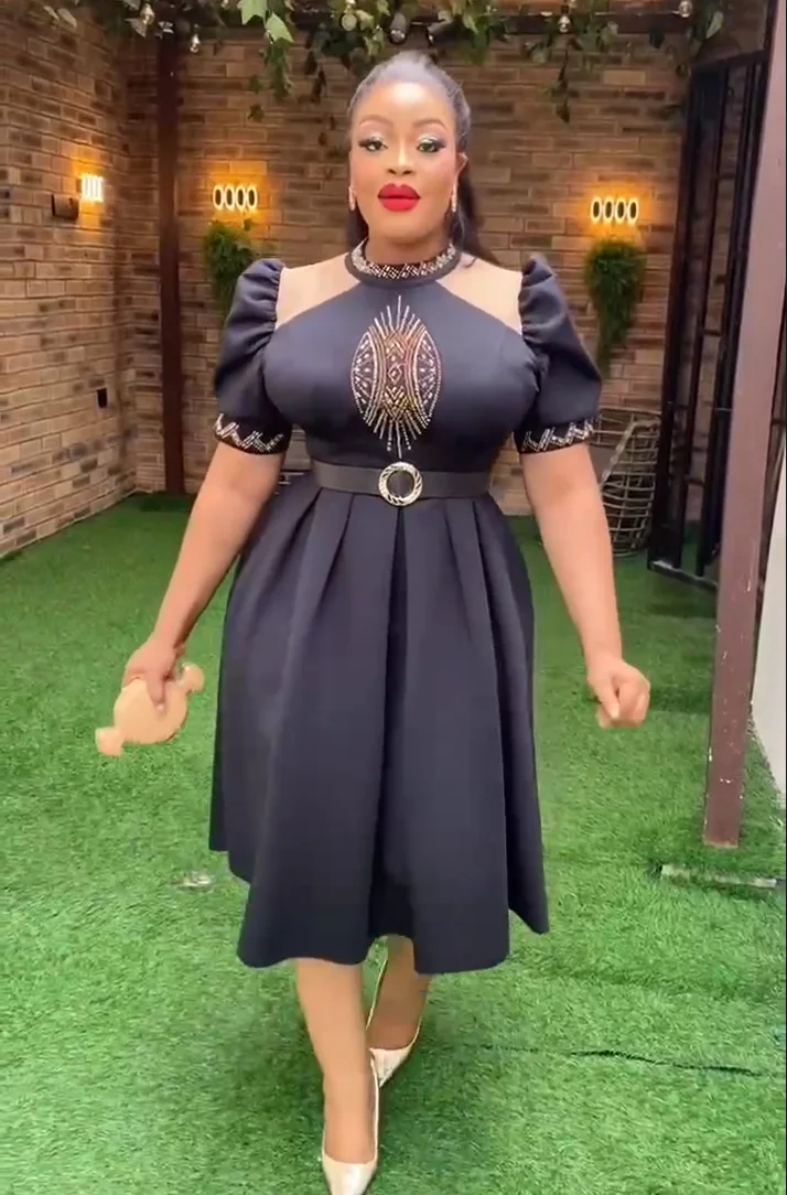 

2023 Elegant Luxury Evening Dashiki Ankara Long Dress Plus Size Outfit Africa Clothing African Wedding Party Dresses for Women