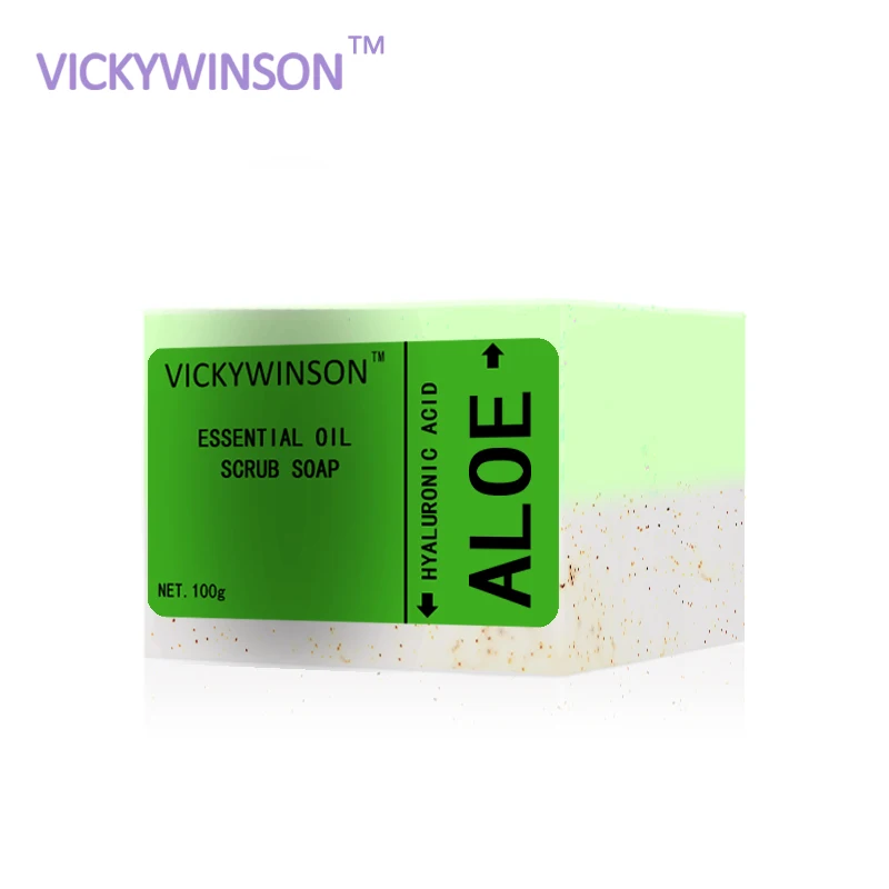 Aloe Vera กลิ่น Essence Scrub Soap 100G ล้างมือสบู่กำจัดไรไรถอด Mite สบู่น้ำมันควบคุม