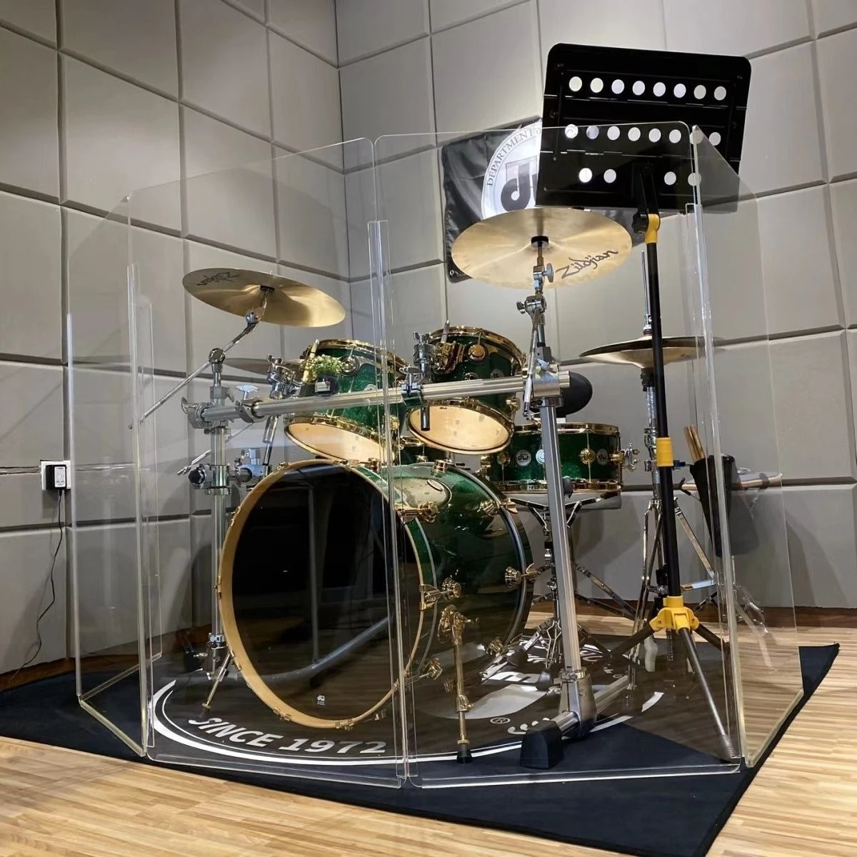 Drum set, screen, acrylic sound insulation, noise reduction and shock absorption, drum shield bar, drum room, transparent