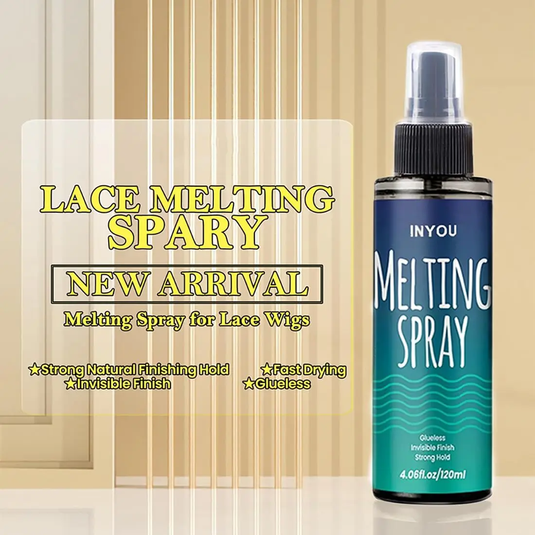 ชุด 2 ชิ้นผมกาวRemoverกาวทําความสะอาดและลูกไม้ละลายสเปรย์และสเปรย์ถือ (120Ml), Extreme Hold & Glueless