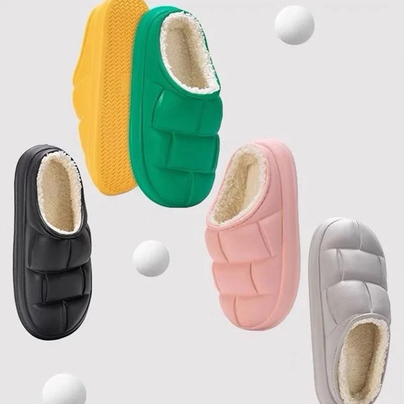 

Indoor Waterproof Warm Anti Slip Cotton Shoes Bag Heel Shoes 2025 New Cotton Slippers Men's Autumn and Winter