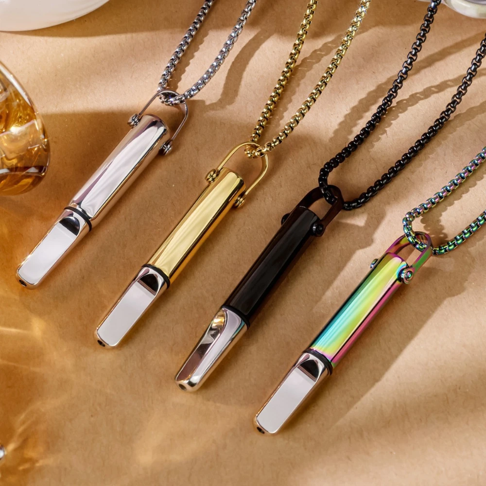 Collier de Résistance Respiratoire en Acier Inoxydable 304, Bijou de Pleine Conscience pour la Calme et la Relaxation, Cadeaux Spéciaux pour Hommes et Femmes