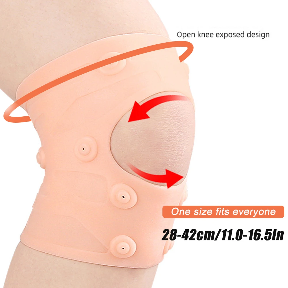 1pc Silicone Knee Braces, Magnetic Knee Compression Support Sleeve Brace, Thickened Patella Knee Pads Sport Knee Elbow Protector