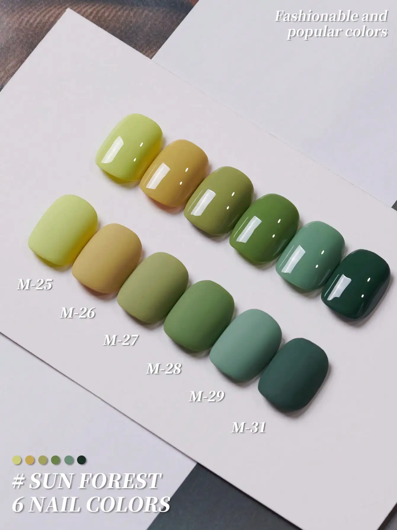 

XEIJAYI 6 pcs Green Gel Nail Polish Set, 15ml Each, UV LED Soaked Nail Polish, Semi-Permanent, DIY Salon Quality Nail Gel