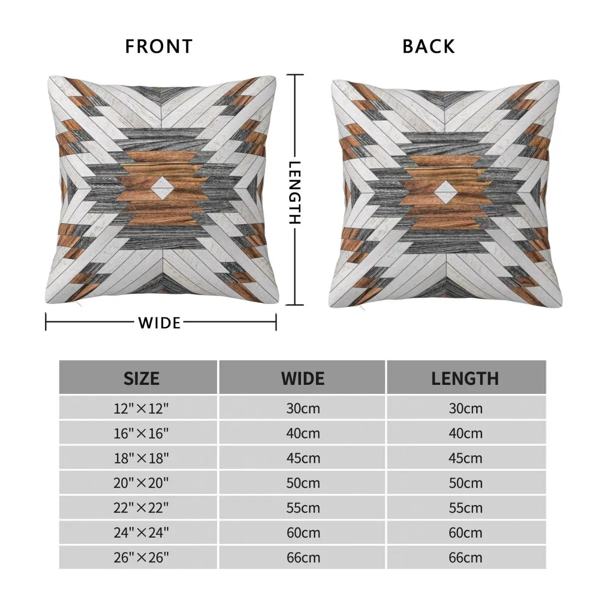 Urban Tribal Aztec Wood Square Pillowcase Polyester Linen Velvet Creative Zip Decor Pillow Case Sofa Seater Cushion Cover