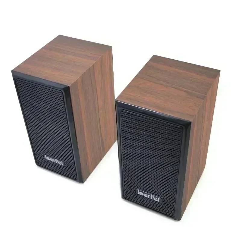 Computer Wooden USB Stereo Desktop Sound Desktop Laptop Phone Home Gift Sound System 3D Stunning Sound Quality Subwoofer