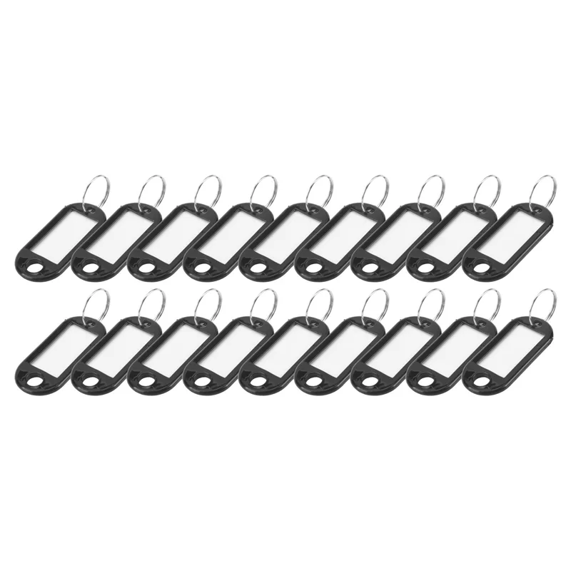 

EDT-400 Pcs Key ID Label Tags Split Ring Keyring Keychain Black