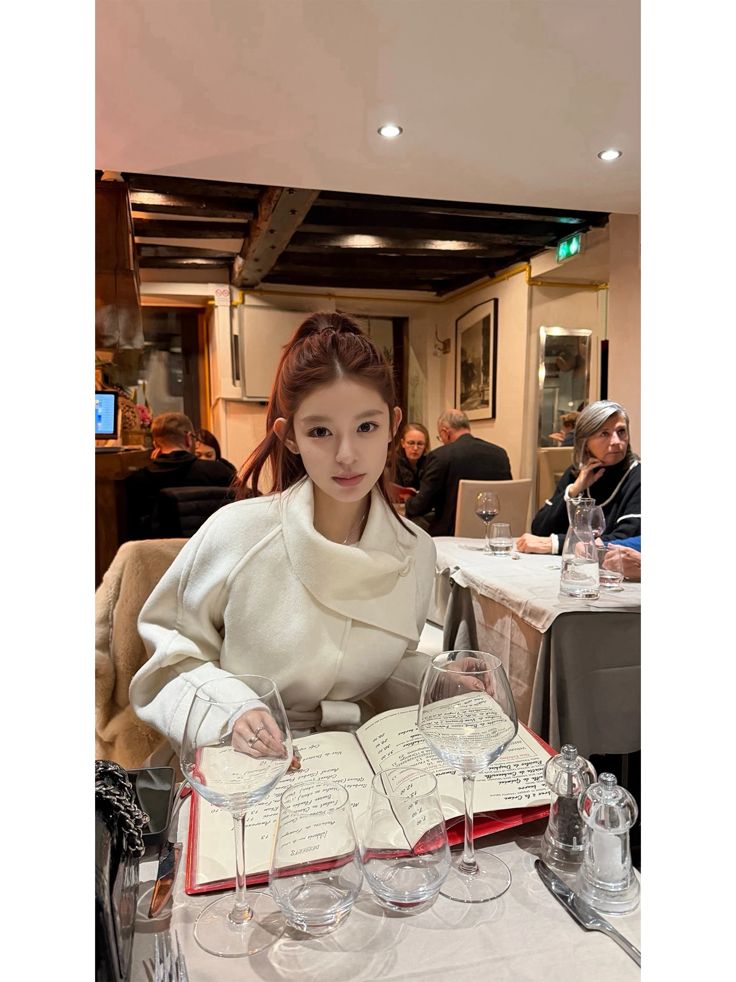 

Good Morning Fan Fan Double-Faced Woolen Coat Fem Sle Long And ort Ne Slanting Lapel Coat Korean Version Loose Fit
