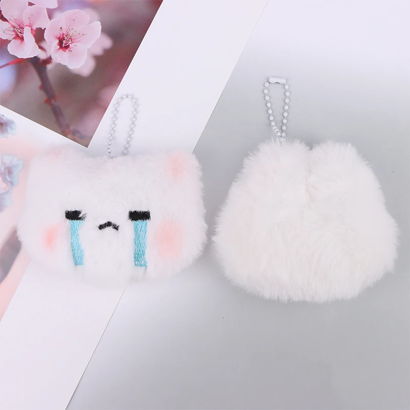 Porte-Clés en Peluche en Forme de Beurre de Lapin pour Femme, Accessoire de Décoration pour Étui de Téléphone Portable, Expression de Pleurer en Colère, Cadeau