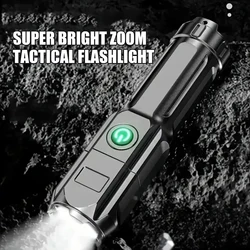 Torcia faretti ricaricabili zoom telescopico torcia a LED ricaricabile ad alta potenza campeggio lampada ultra potente 2024 caldo