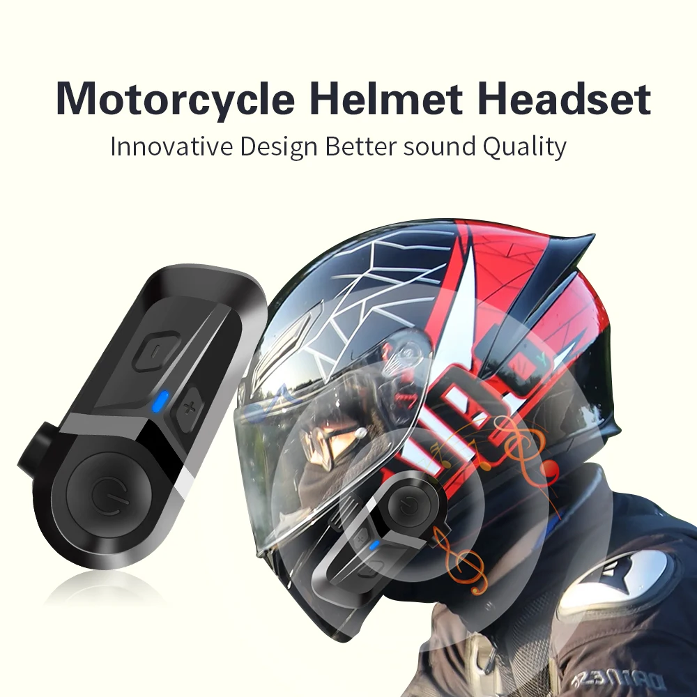 Bluetooth 5.3 Helmet Headset Wireless Hands-free Call Phone Kit Motorcycle Waterproof Earphone Music Player Speaker Moto