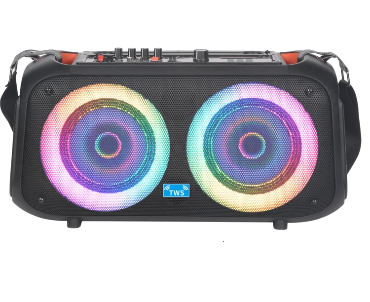 NDR-Q68 Top Seller Loudspeaker Double 6.5inch Horn Speaker Bass Speaker With Ring Cool Lights