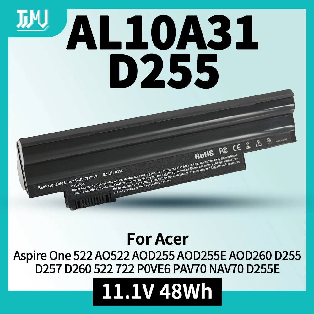 AL10A31 AL10B31 Battery for ACER Aspire One 522 AO522 AOD255 AOD255E AOD260 D255 D257 D260 522 722 P0VE6 PAV70 NAV70 D255E
