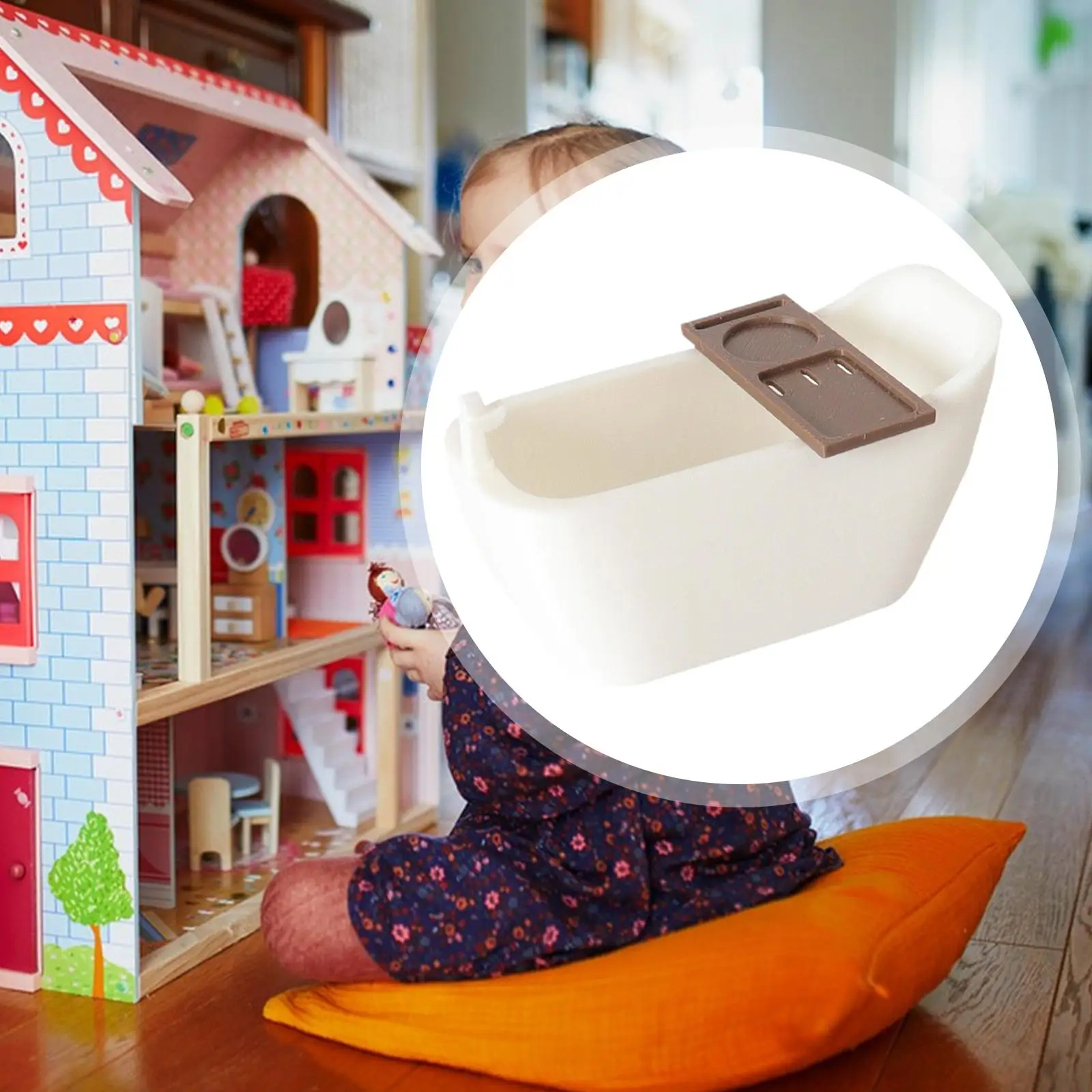 Dollhouse Bathtub, Miniature Tub Bathroom Scene Prop, Micro Landscape Model Decor Furniture Accessories