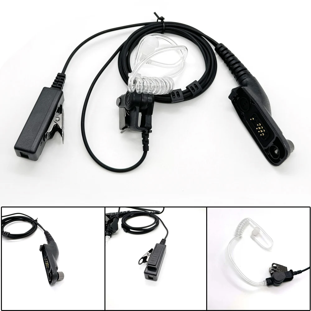 Air Acoustic Tube Earpiece PTT Microphone Headset Radiation-proof Walkie Talkie Earphone for Motorola XPR XiR P8268 APX Series