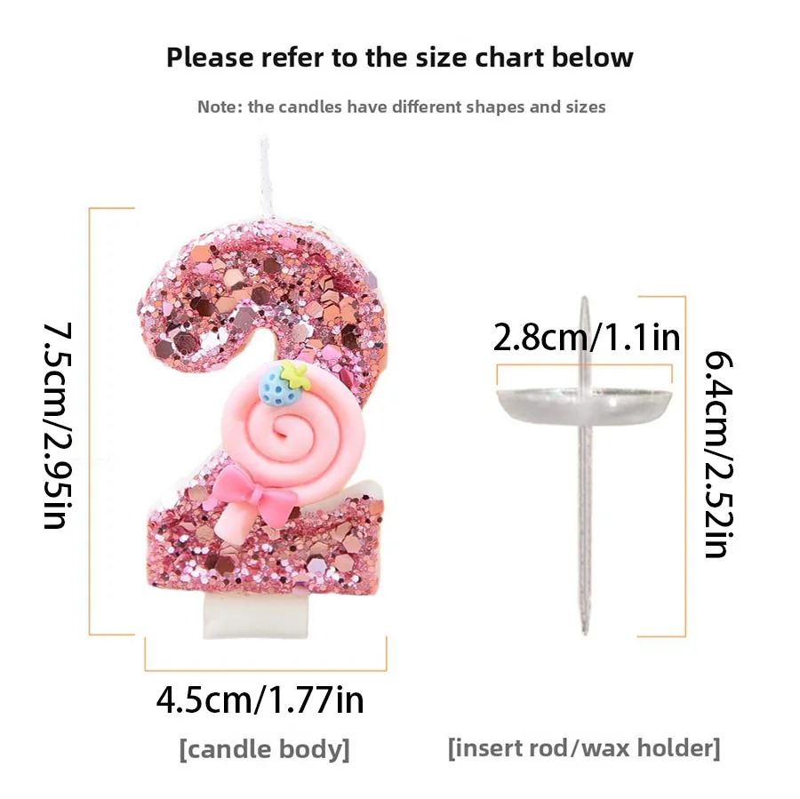 1 قطعة كبيرة 0-9 أرقام الوردي مصاصة شموع عيد ميلاد DIY بها بنفسك كعكة الديكور هدايا لفتاة مهرجان شموع حفلات الزفاف