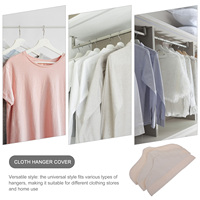 3 Pcs Cloth Hanger Anti slip Cover Cotton Linen Protective Bag Dust Proof Breathable Material Clothes Store Wardrobe Storage